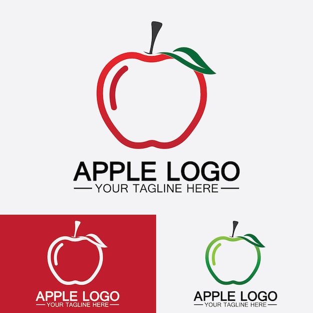 Apple logo fruit gezond voedsel ontwerp Apple logo ontwerp inspiratie vector sjabloon