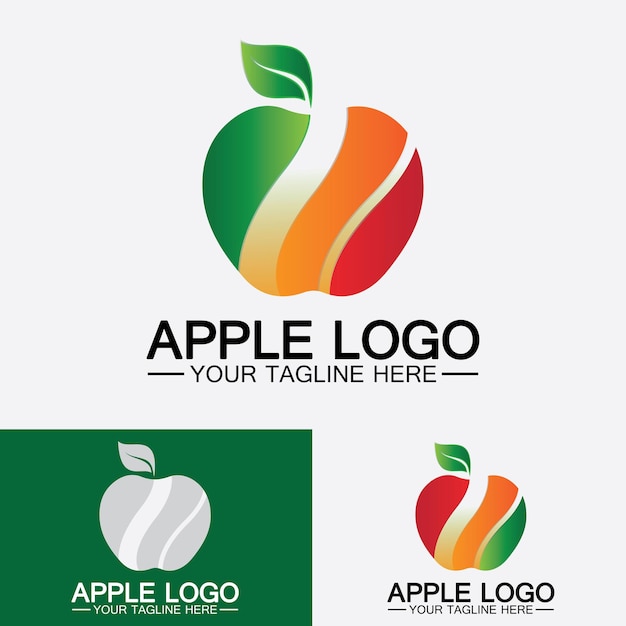 Apple logo fruit gezond voedsel ontwerp Apple logo ontwerp inspiratie vector sjabloon