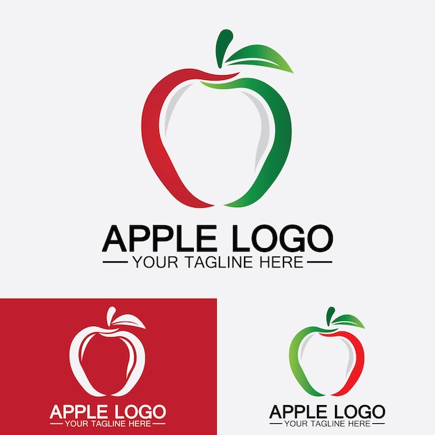 Logo apple frutta cibo sano designmodello vettoriale di ispirazione per il design del logo apple