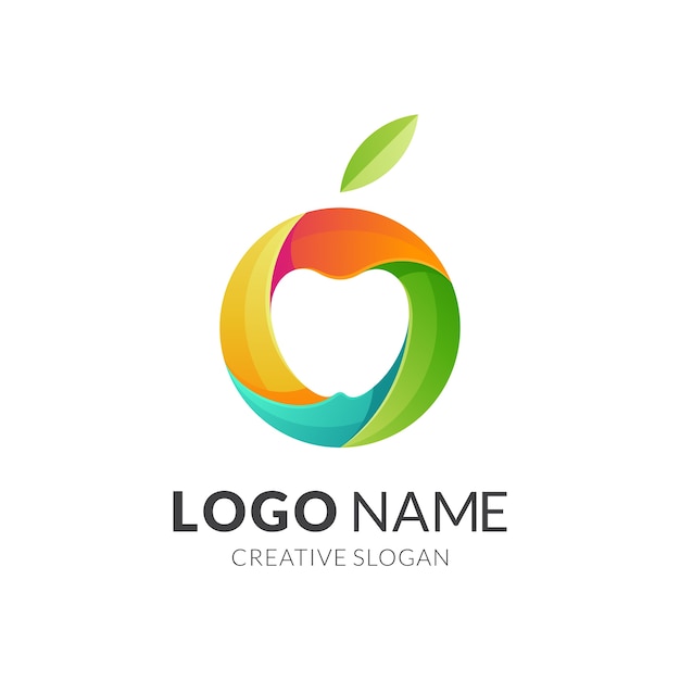 Apple-logo, moderne logostijl in levendige kleuren met verloop