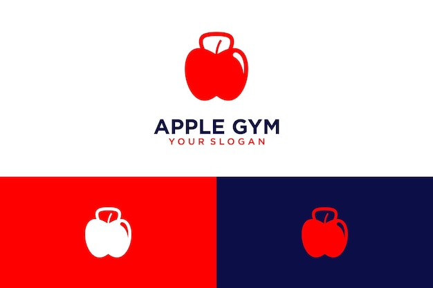 Apple-logo-ontwerp met gym of kettlebell