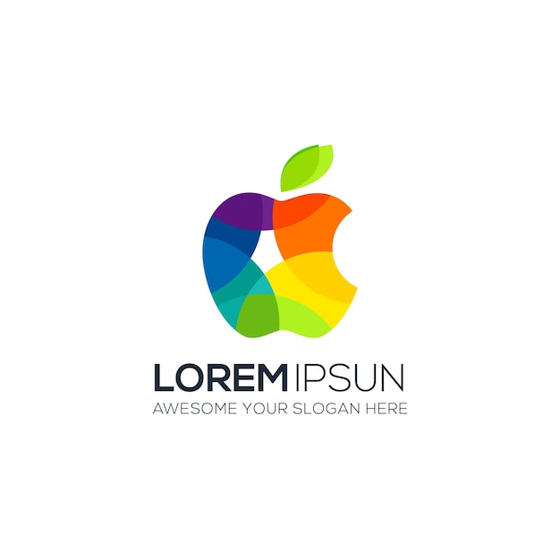 Vettore arcobaleno con logo apple