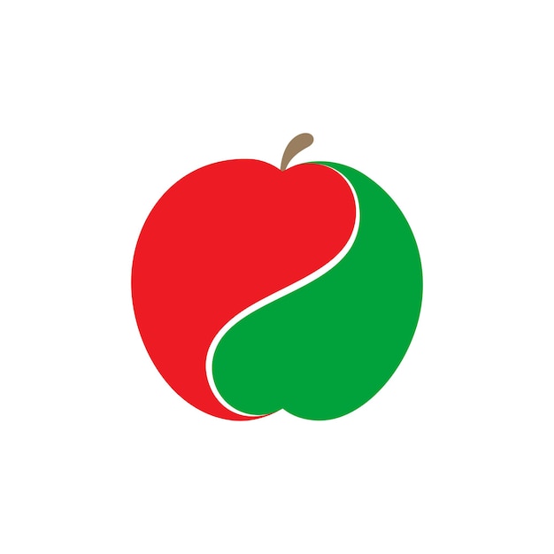 Apple logo red apples and green apples formed from two heart shapes that symbolize harmony and bal