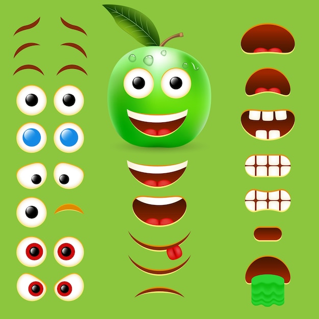 Collezione di design creatore di emoji maschio apple