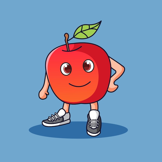 Apple man cartoony vector illustration