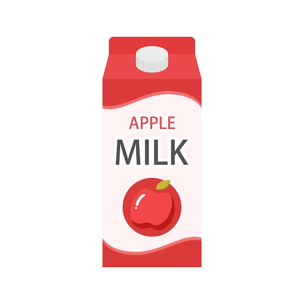 Apple milk vector illustration on white background Apple milk is a delicious drink