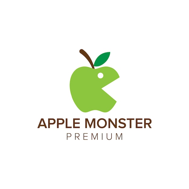 Apple monster logo icon vector template