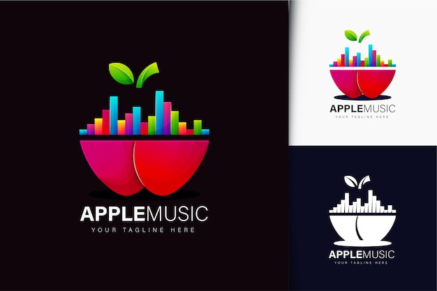 Vector apple music logo design