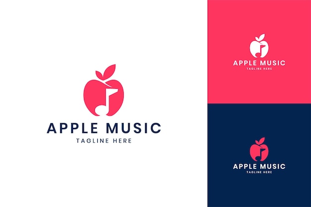 Apple music negative space logo design