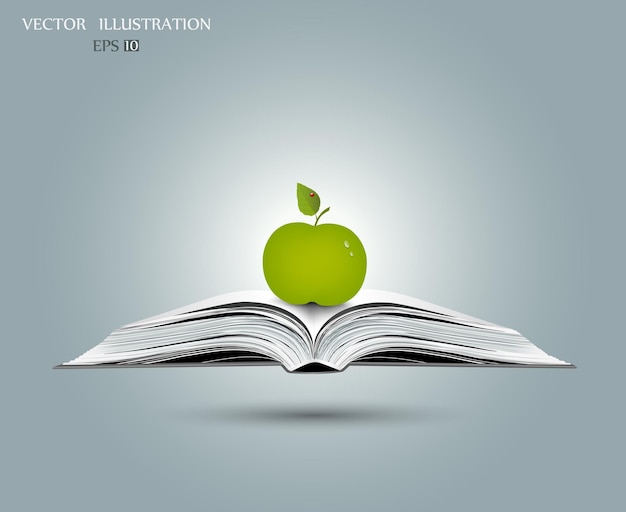 Apple op open boek
