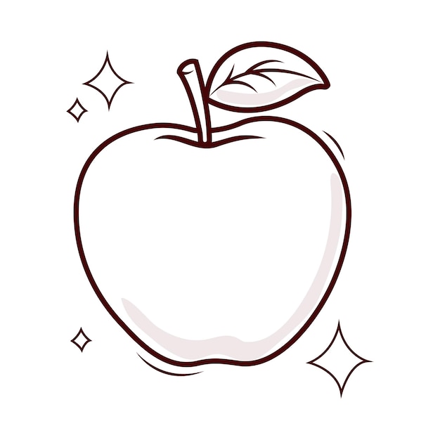 Apple outline apple line art