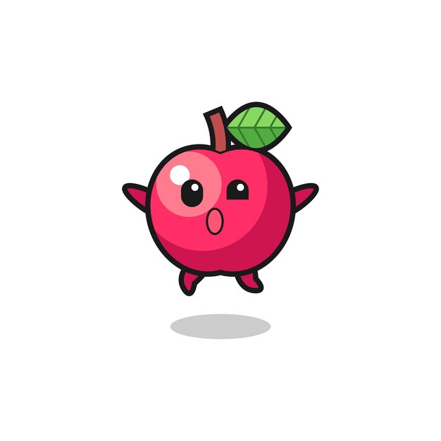 Apple-personage springt gebaar, schattig ontwerp