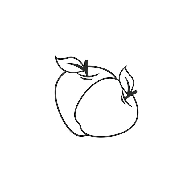 Apple pictogram lijn vector illustratie ontwerpsjabloon