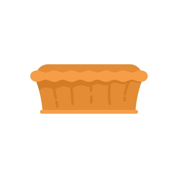 Apple pie dessert icon flat vector fruit cake cute pastry isolated