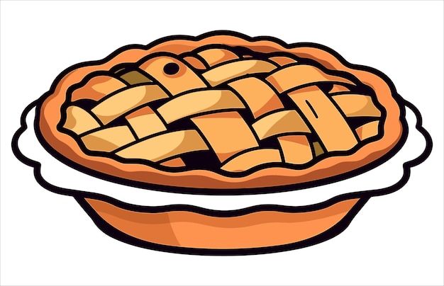 Apple pie Flat Design Dessert Icon Illustration of an Apple pie