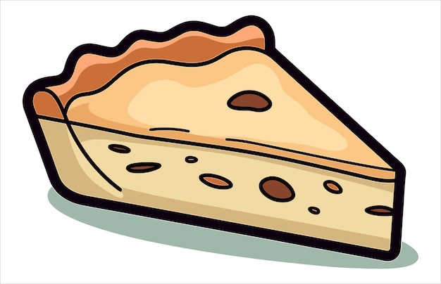 Кусочек яблочного пирога Плоский векторный значок Иллюстрация Симпатичный кусок яблочного пирога