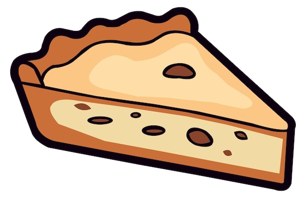 Vector apple pie slice flat vector icon illustration cute slice of apple pie
