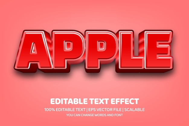 apple red editable text effect