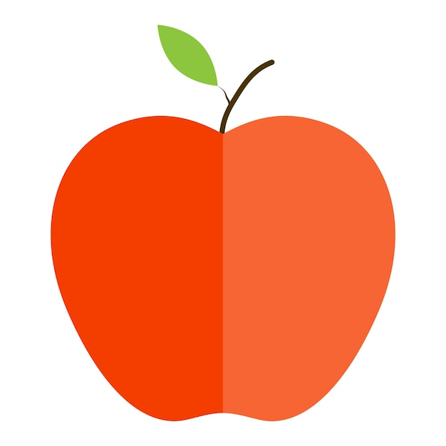 Icona piatta rossa mela
