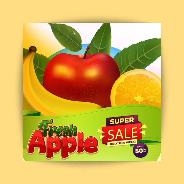 Apple Sale poster template