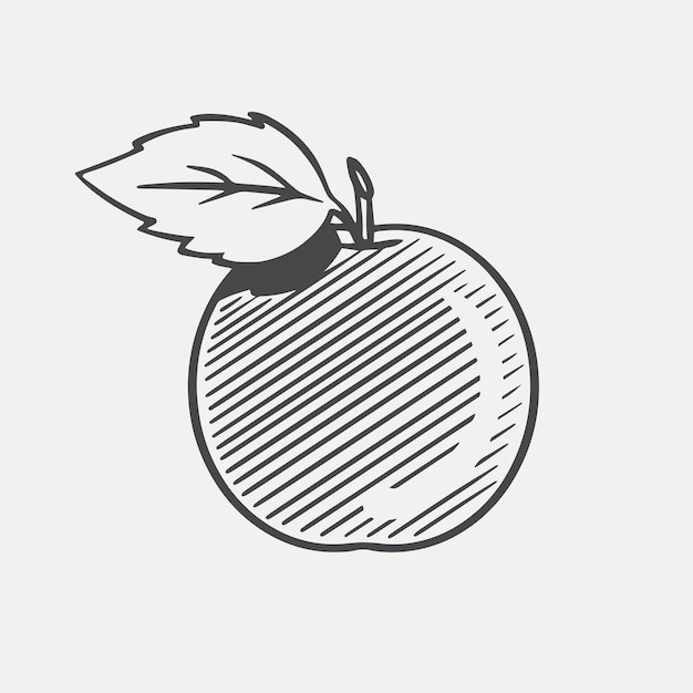 Apple schets zwart-wit idee symbool