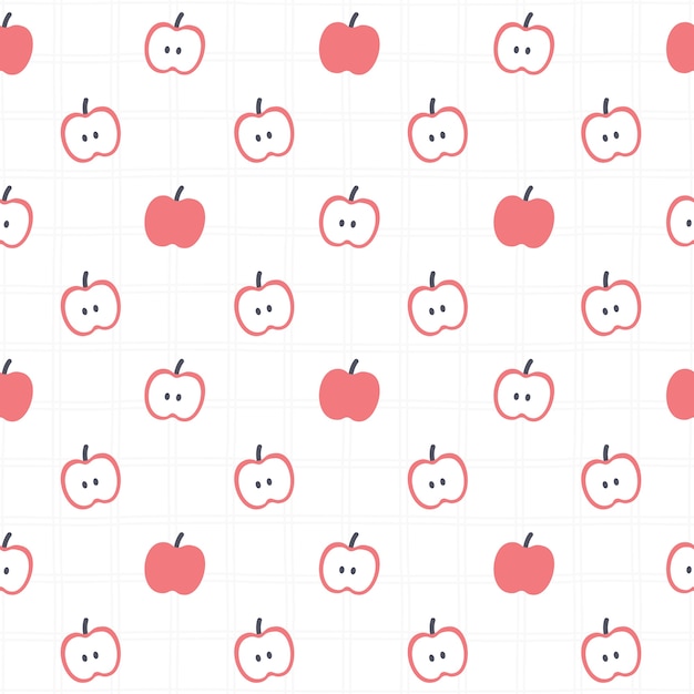 Vector apple seamless background repeating pattern, wallpaper background, cute seamless pattern background