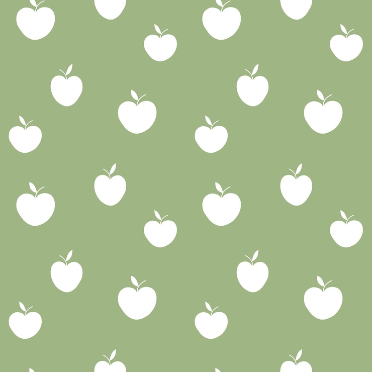 Apple бесшовные модели Фрукты и листья силуэт повторяется на зеленом фоне Эко-дизайн