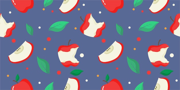 Vector apple seamless pattern premium vector