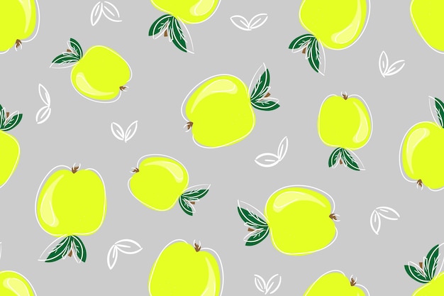 Apple seamless pattern Vector illustration