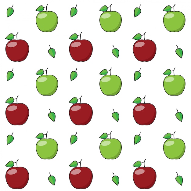 Vector apple seamless pattern.