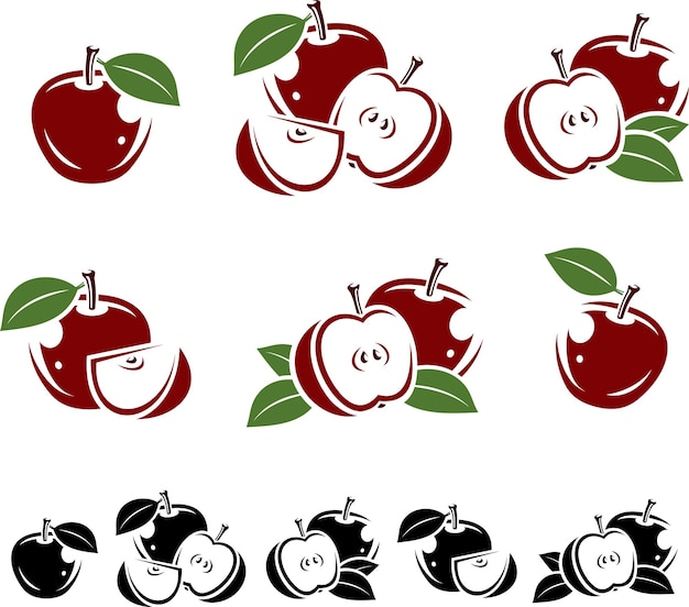 Apple set Vector