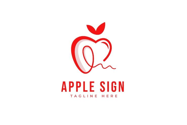 Vector apple sign modern logo template