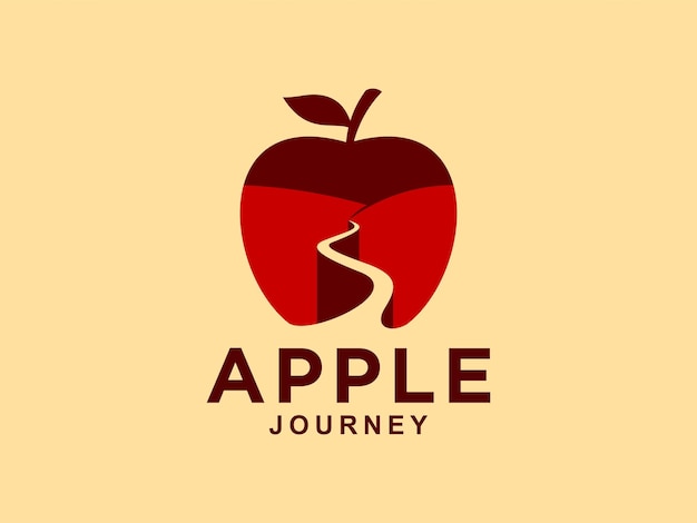 apple silhouette road journey vector logo design
