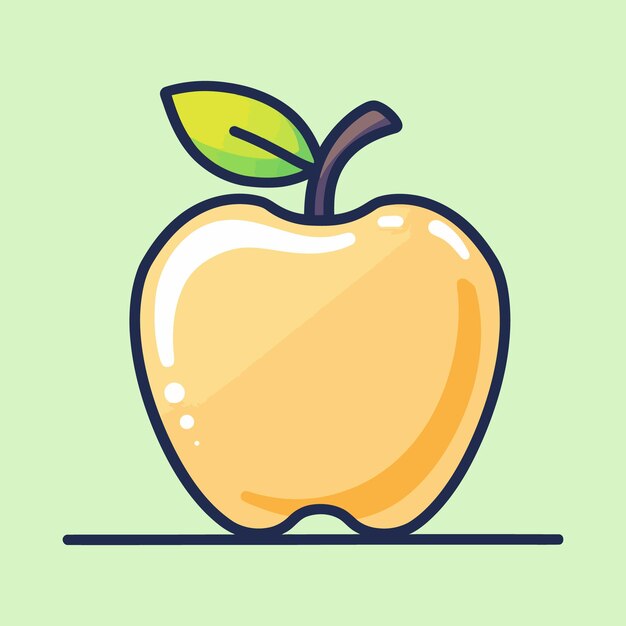 Apple simple minimalism flat color vector illustration 4