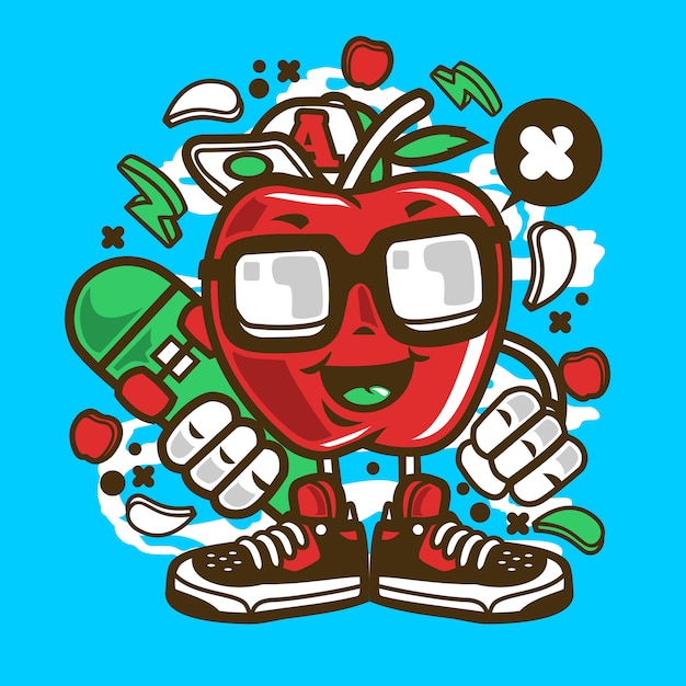 Vector apple skater