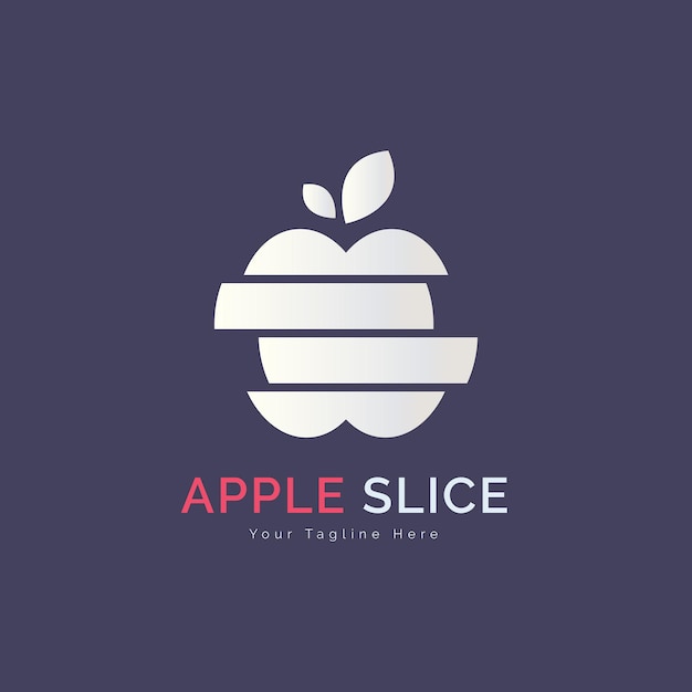 apple slice fruits modern logo template design for brand or company and other