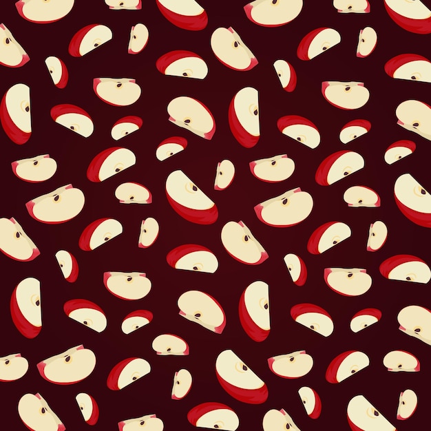 Apple slices seamless pattern premium vector illustration