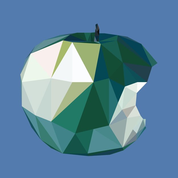 apple in the style of low poly