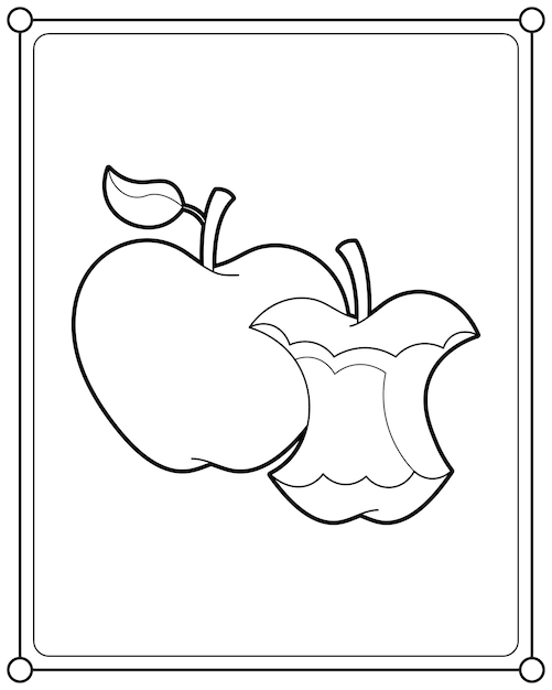 Vector apple suitable for children's coloring page vector illustration