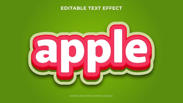 Apple text effect with 3d style