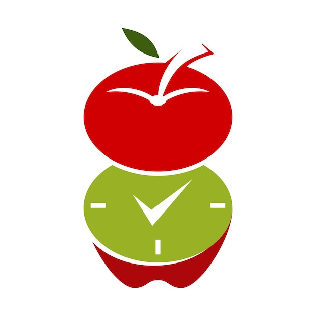 Vector apple-tijdlogo pictogram illustratie merkidentiteit