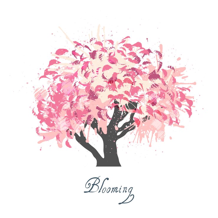 Vector apple tree blossom sketch