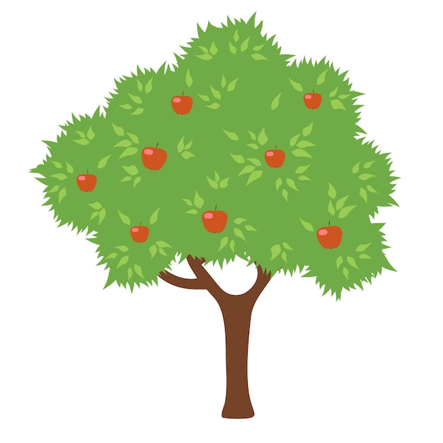 Apple tree. cartoon style.