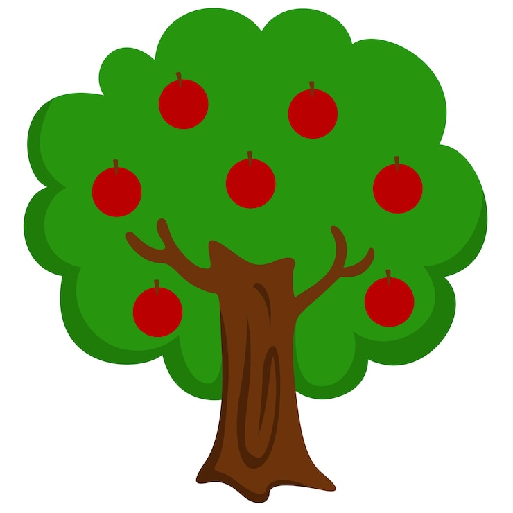 Vector apple tree vector clipart