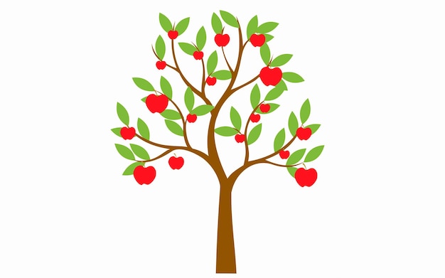 Apple tree vector illustration on white background