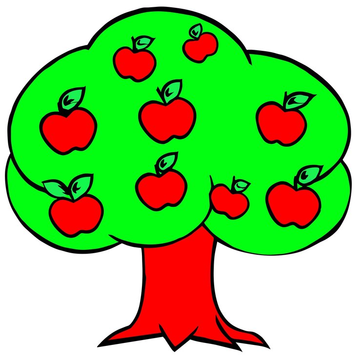 Vector apple tree with ripe fruits vector illustration