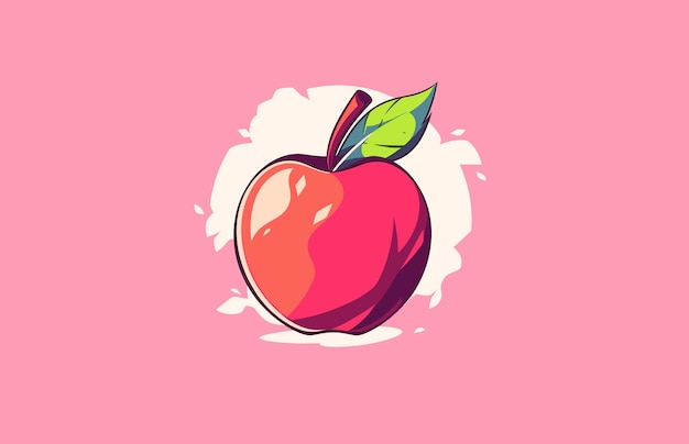 Apple vector flat illustration Back to school Apple vector Colorful Apple icon Design