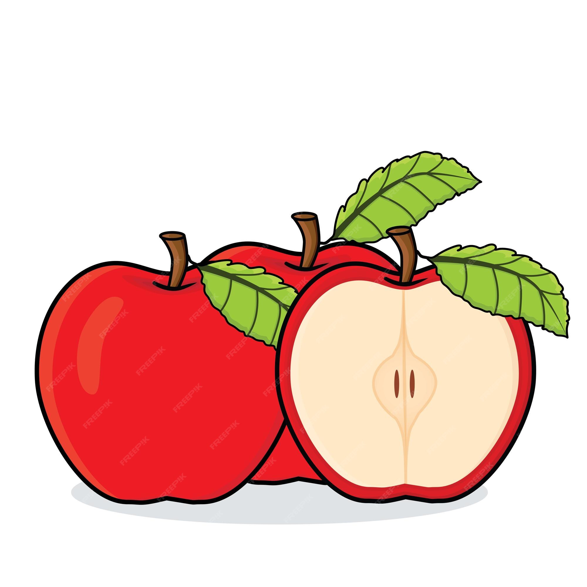 Red apple vector cartoon illustration 12900002 Vector Art at Vecteezy