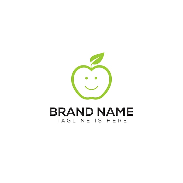 apple with smiley face logo design