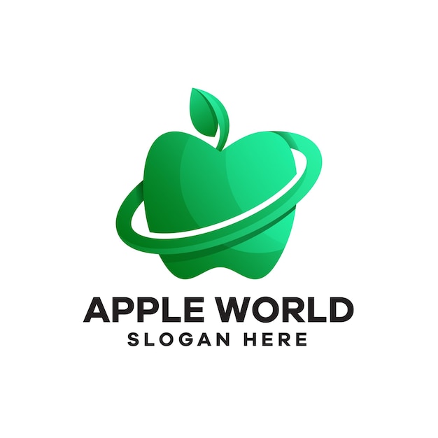 Apple world gradient-logo-ontwerp